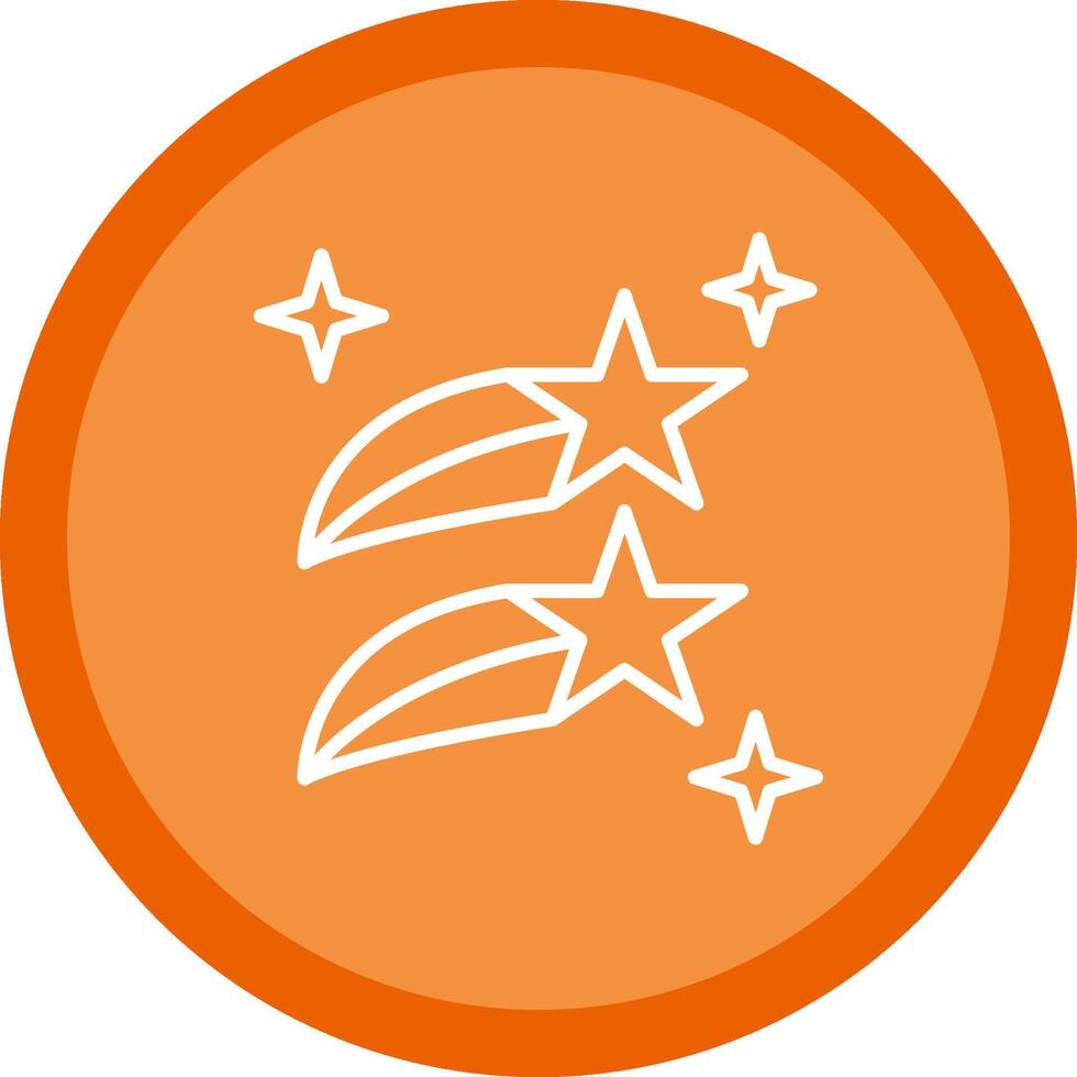 Shooting Stars Line Multi Circle Icon vector