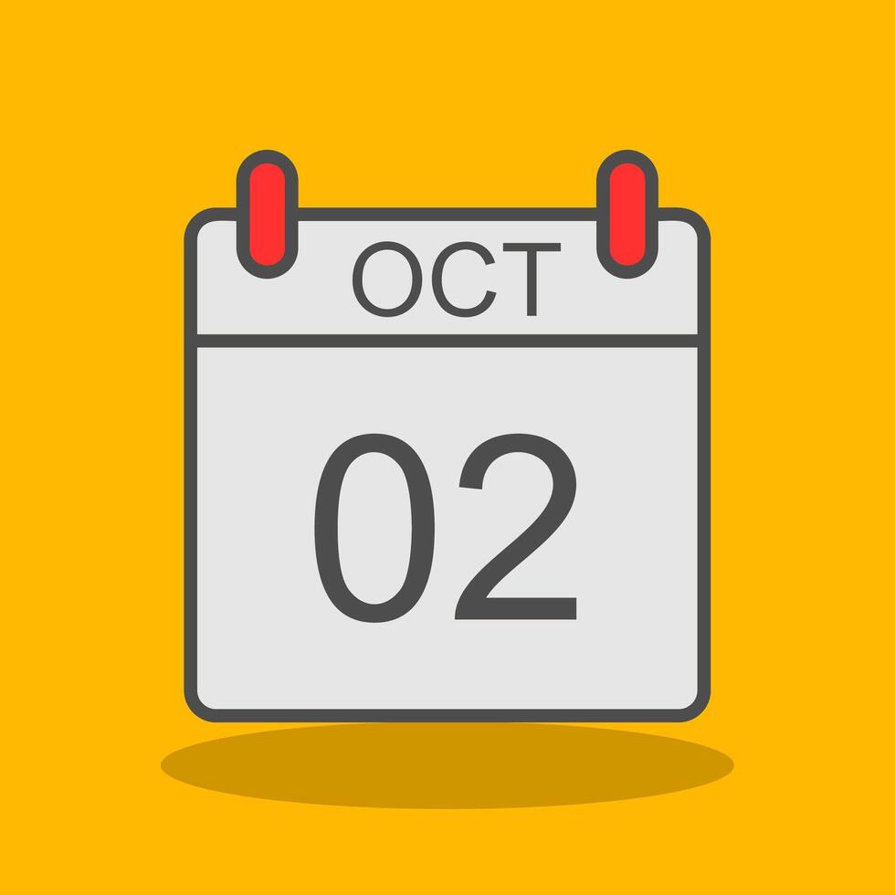 October Filled Shadow Icon vector
