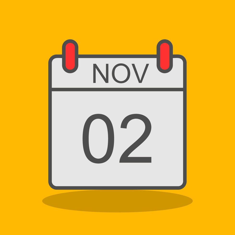 November Filled Shadow Icon vector