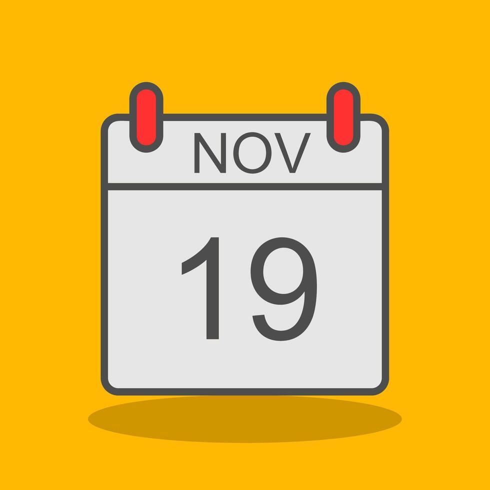 November Filled Shadow Icon vector