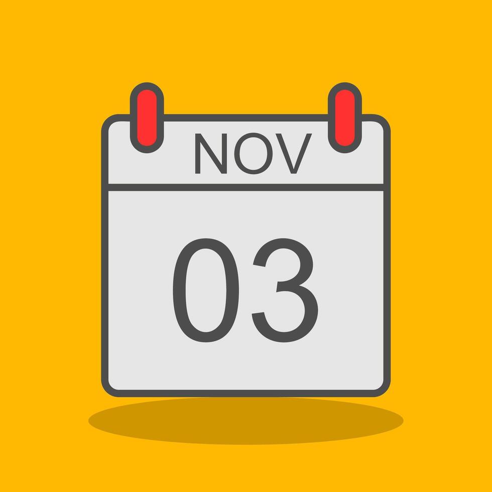 November Filled Shadow Icon vector