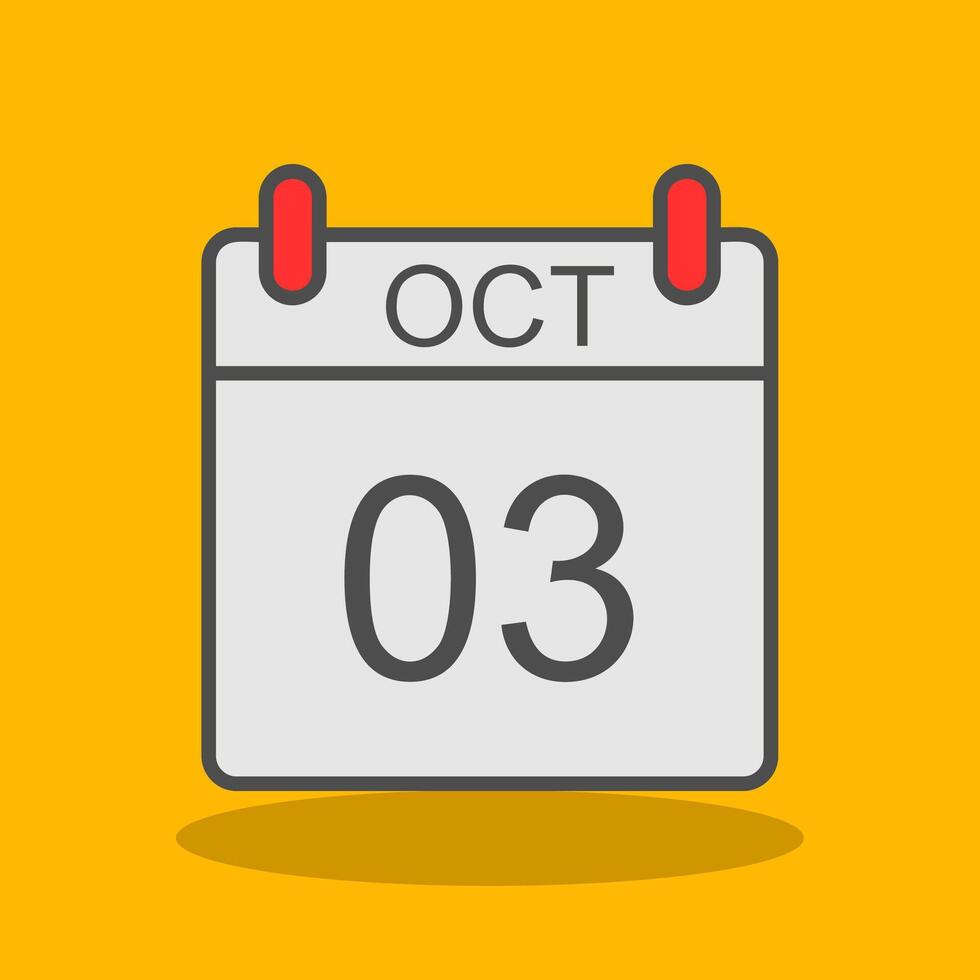 October Filled Shadow Icon vector