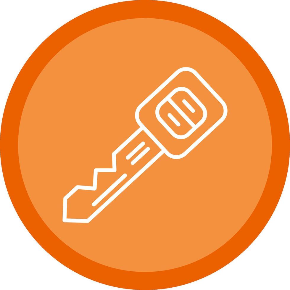 Car Key Line Multi Circle Icon vector