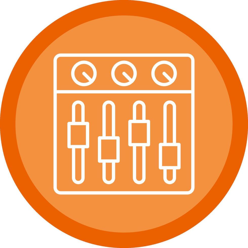 Sound Mixer Line Multi Circle Icon vector