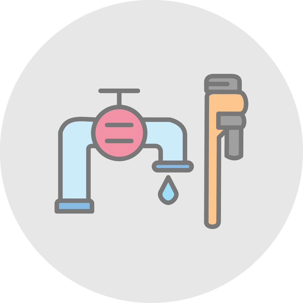 Plumbing installation Line Filled Light Icon vector
