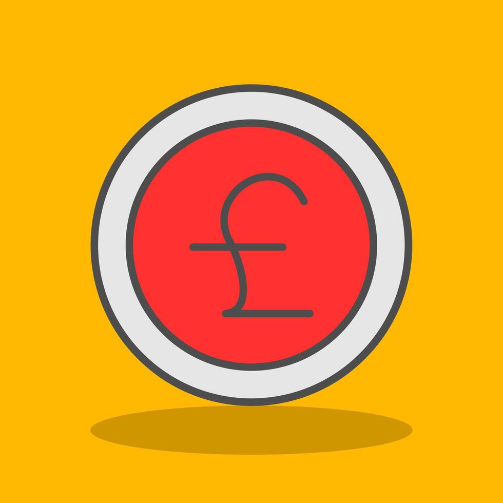 Pounds Filled Shadow Icon vector