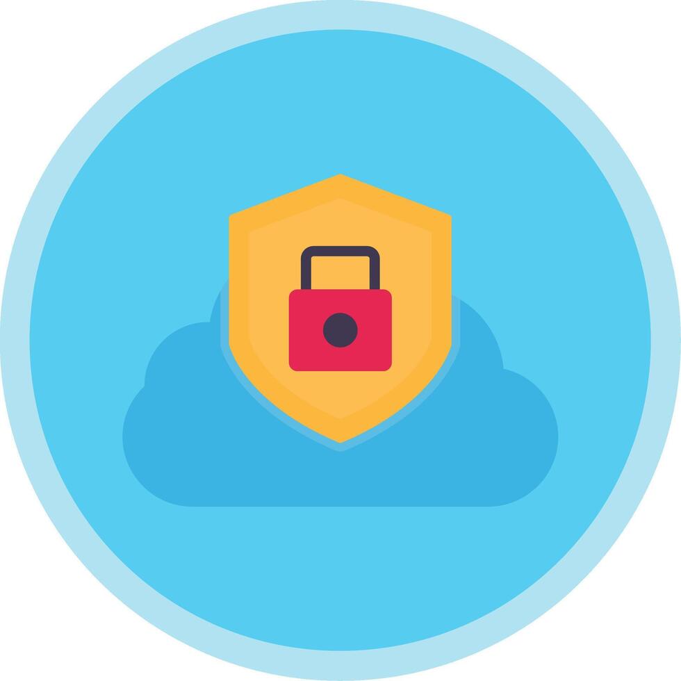 Cloud Security Flat Multi Circle Icon vector