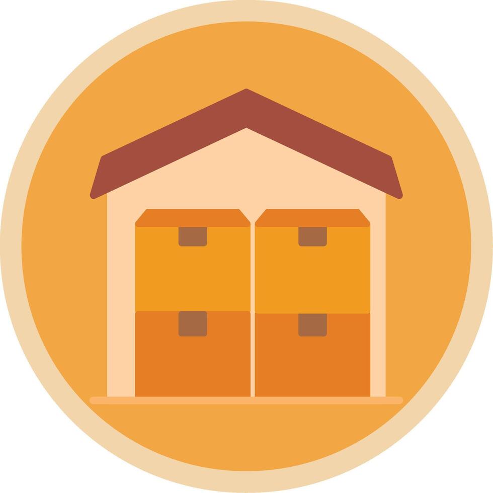 Commercial Warehouse Flat Multi Circle Icon vector