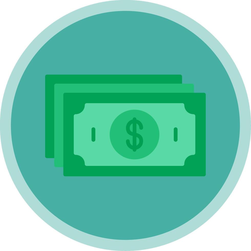 Cash Flat Multi Circle Icon vector