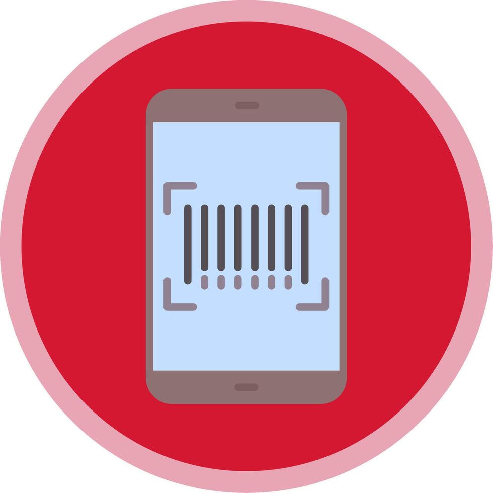 Barcode Scan Flat Multi Circle Icon vector