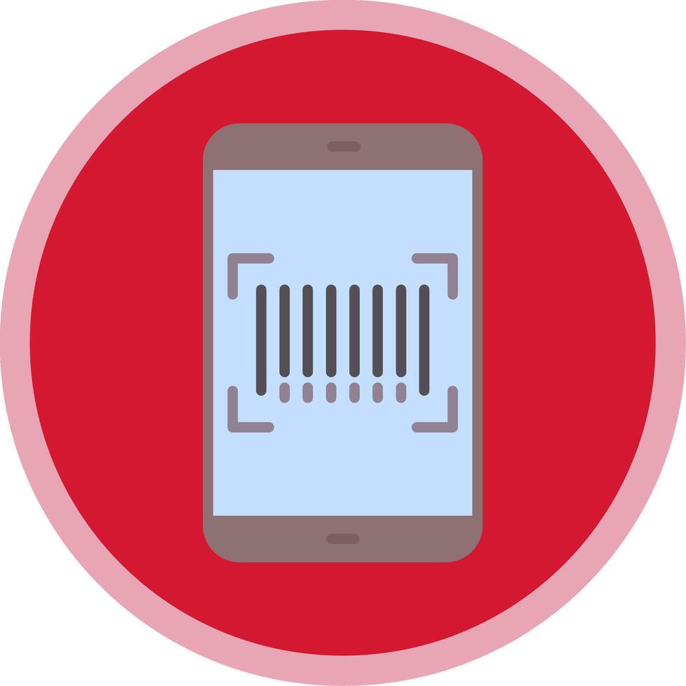 Barcode Scan Flat Multi Circle Icon vector