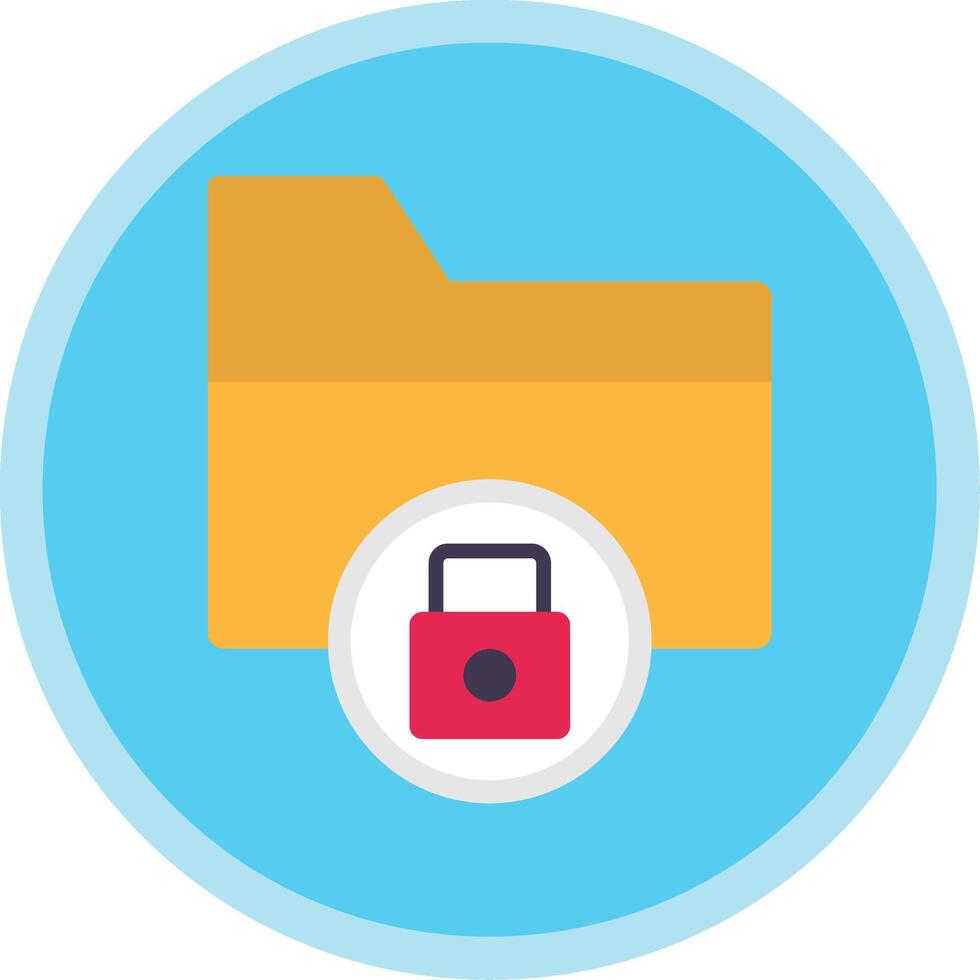 Data Security Flat Multi Circle Icon vector