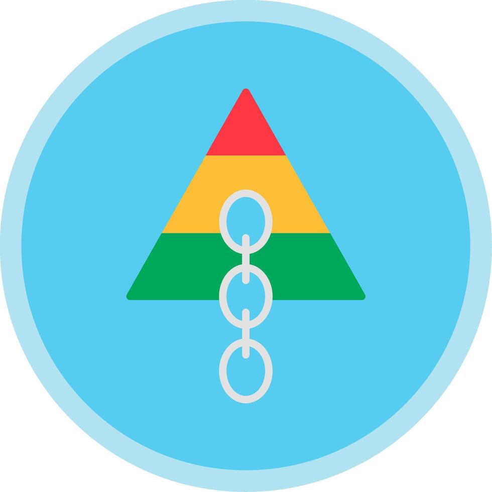 Link pyramide Flat Multi Circle Icon vector