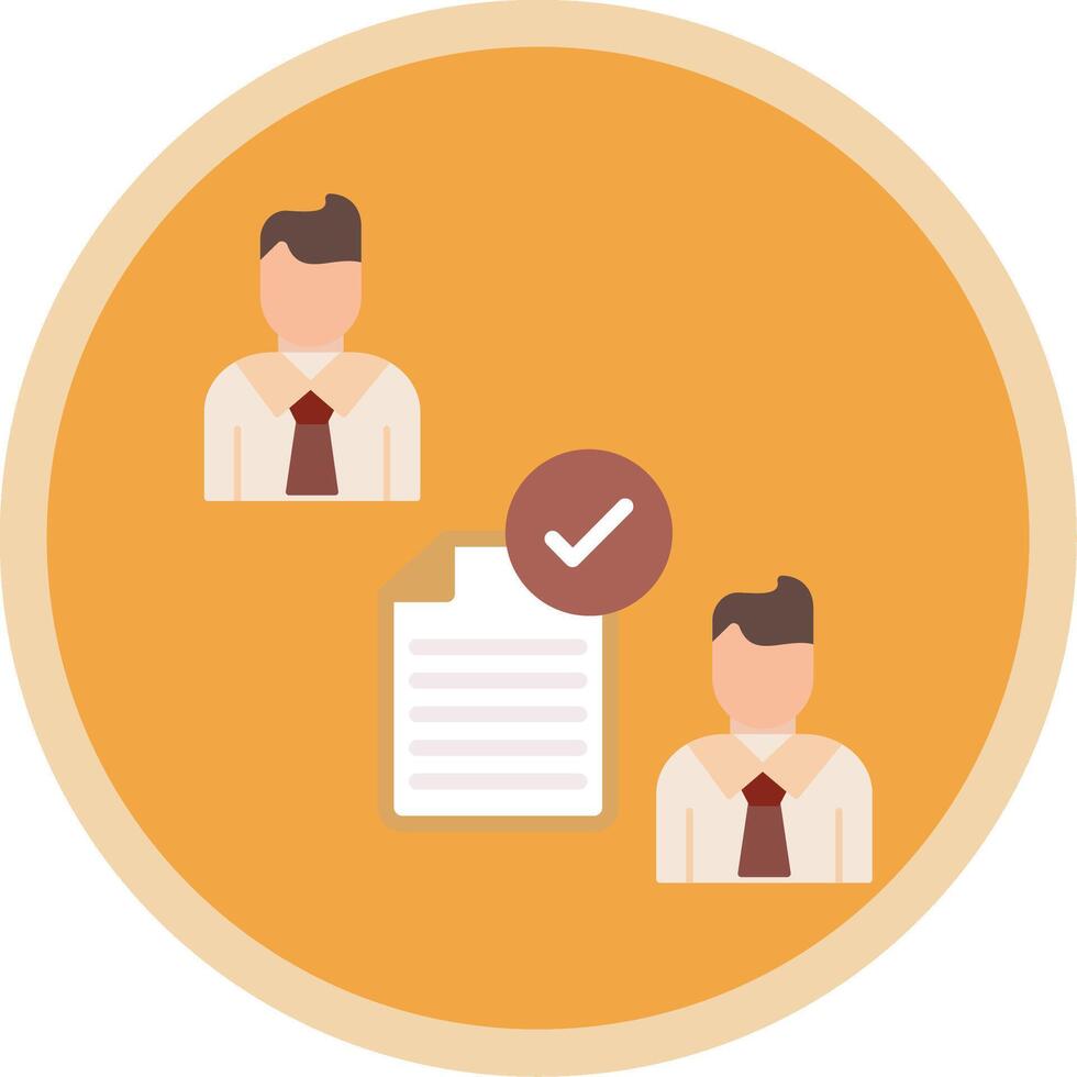 Conclusion Of Contract Flat Multi Circle Icon vector