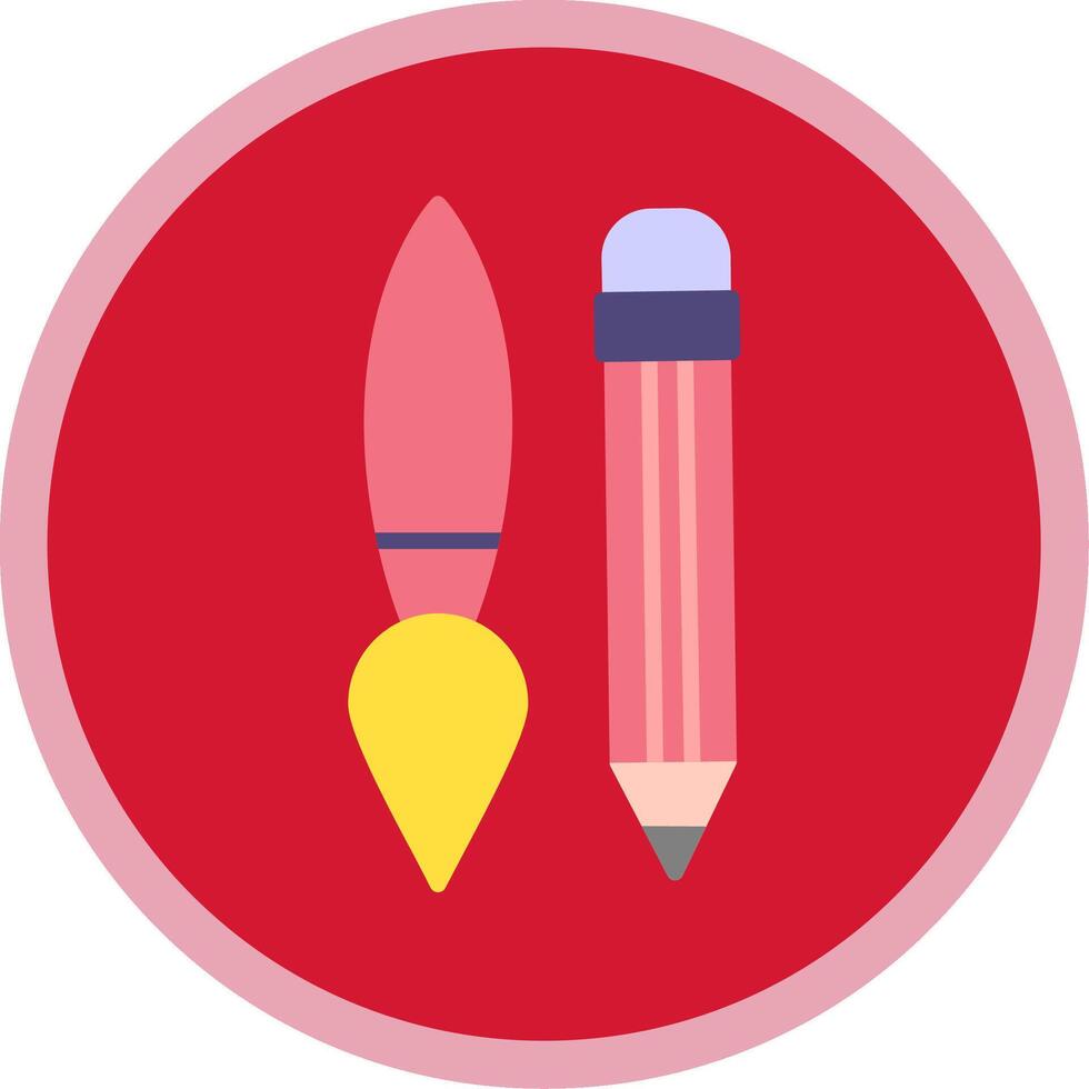 Writing Tool Flat Multi Circle Icon vector