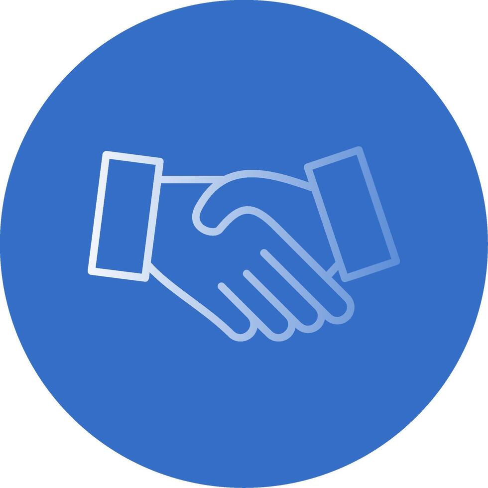 Hand Shake Flat Bubble Icon vector
