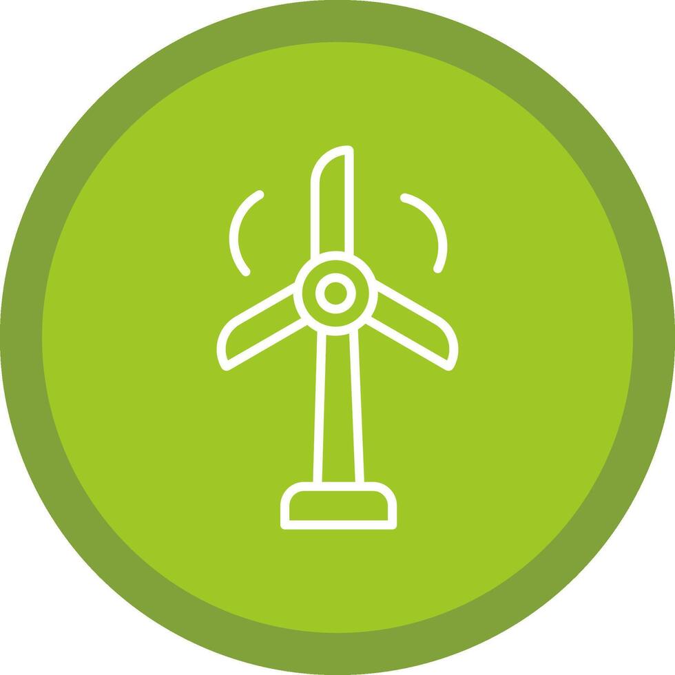 Wind Turbine Line Multi Circle Icon vector