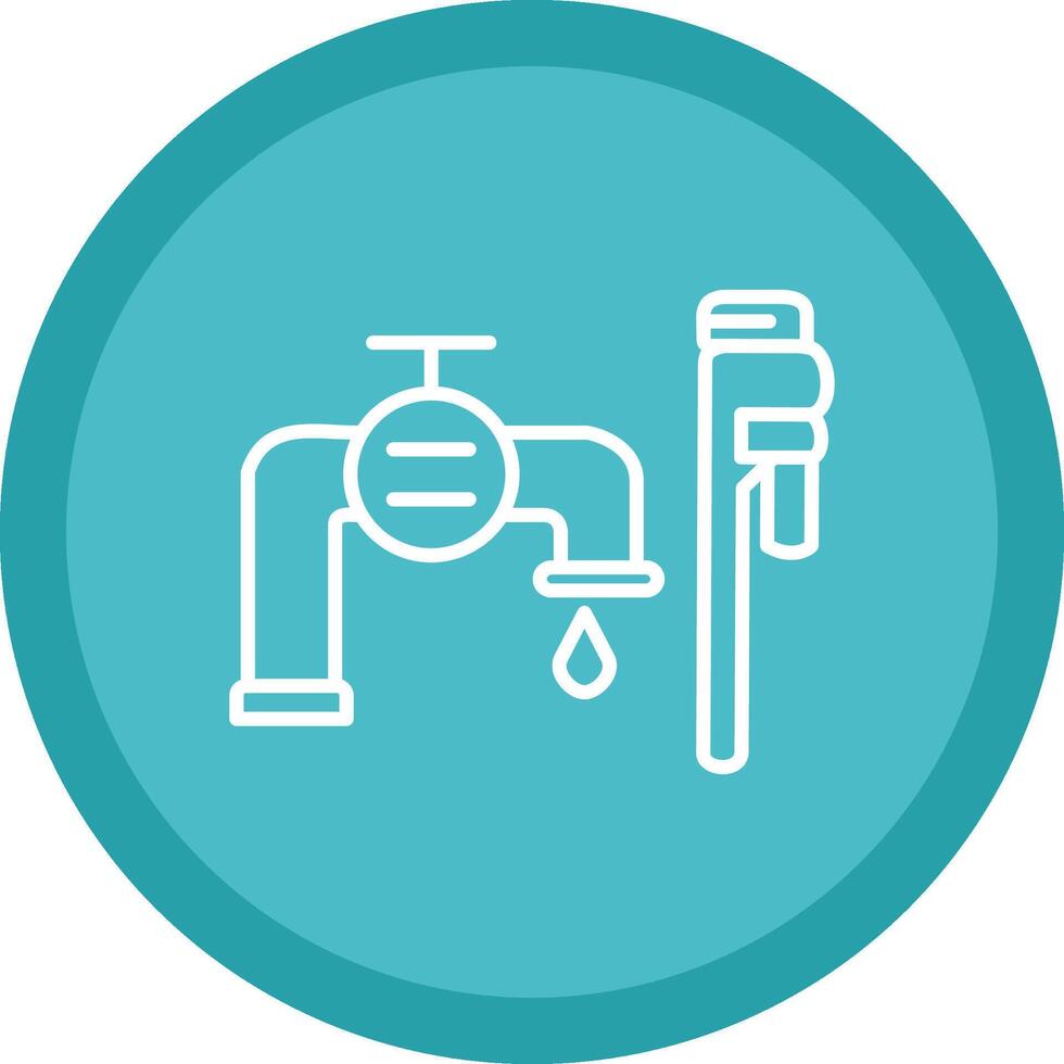 Plumbing installation Line Multi Circle Icon vector