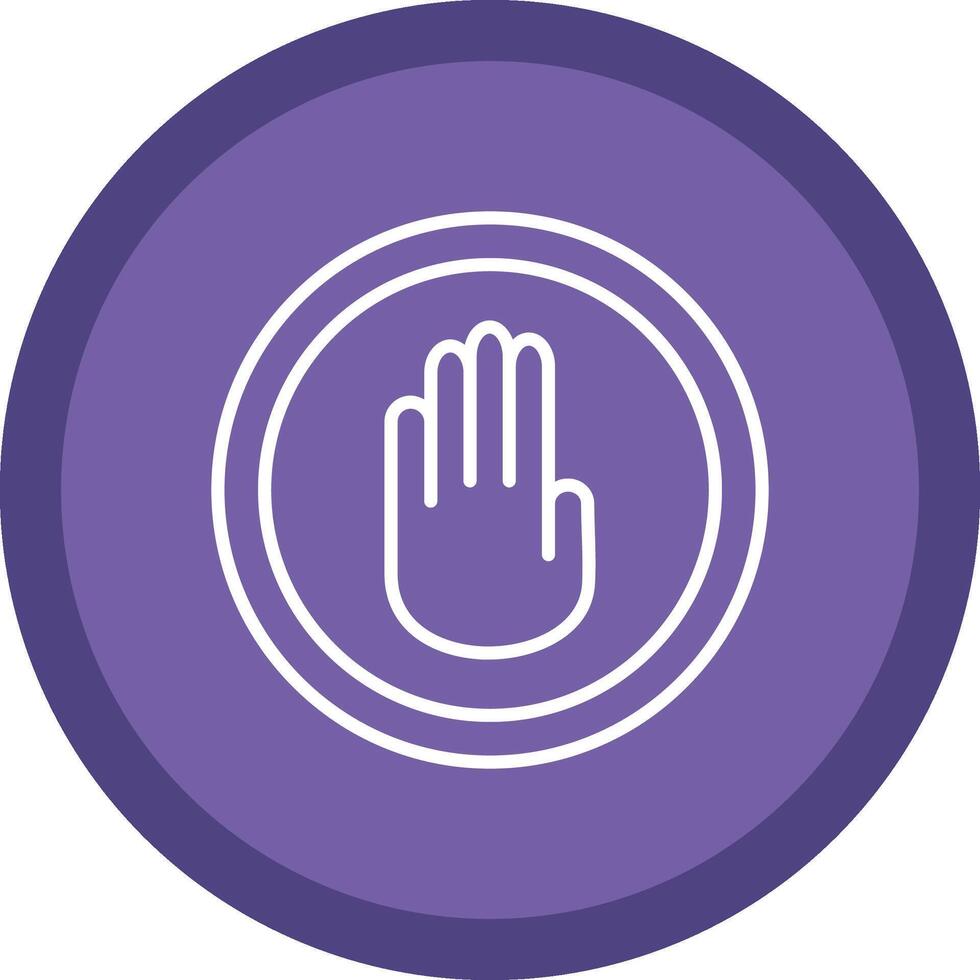 Stop Hand Line Multi Circle Icon vector