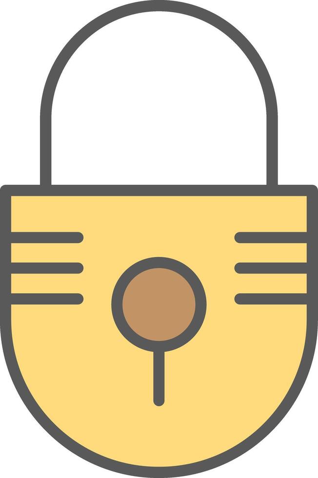 Lock Line Filled Light Icon vector