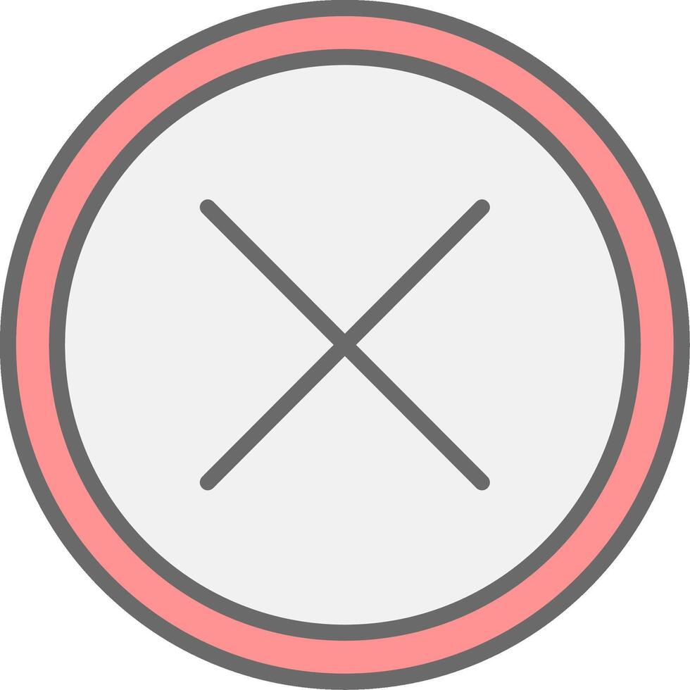 Cross Line Filled Light Icon vector