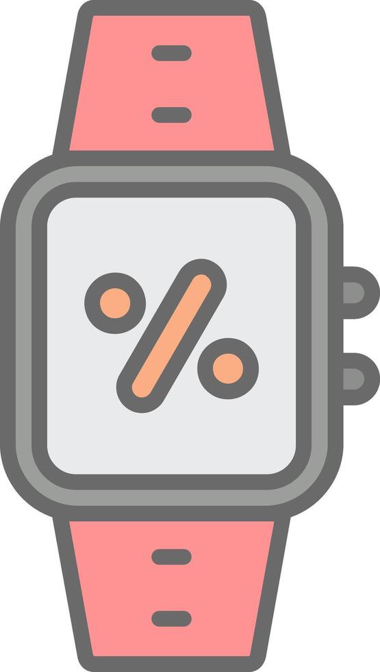 Percentage Line Filled Light Icon vector