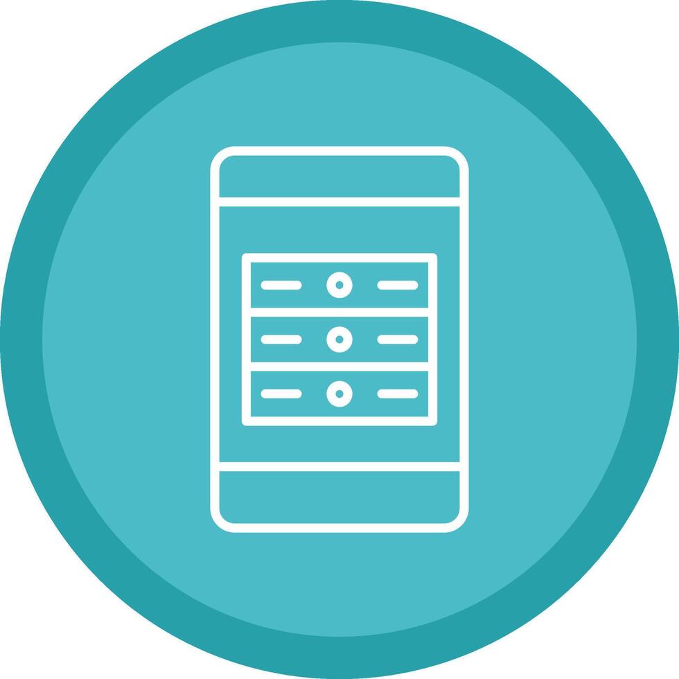 Mobile App Server Line Multi Circle Icon vector