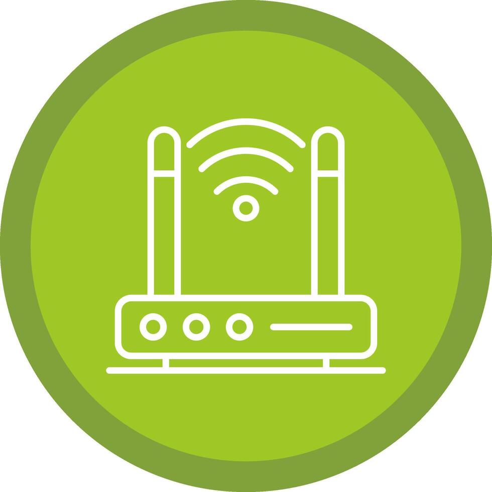 Wireless Modem Line Multi Circle Icon vector
