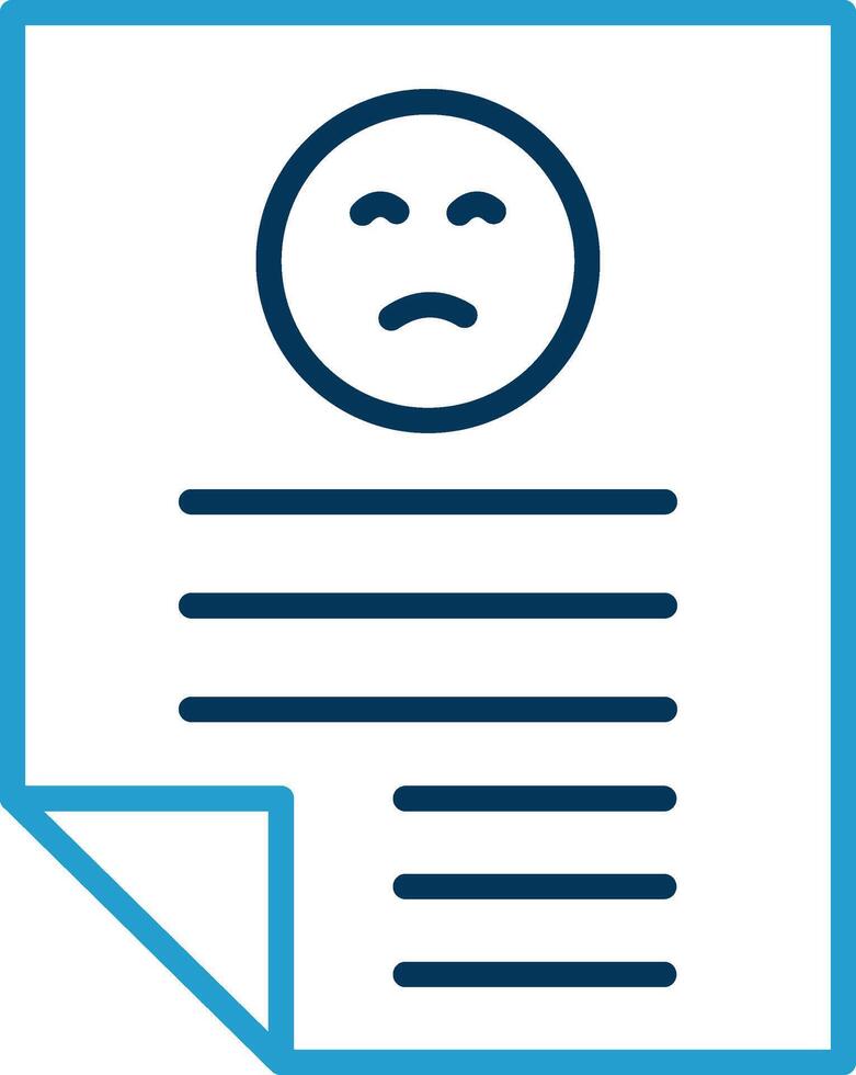 Bad Review Line Blue Two Color Icon vector