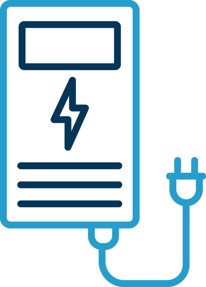 Electric Station Line Blue Two Color Icon vector