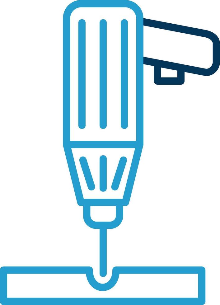 Drill Line Blue Two Color Icon vector