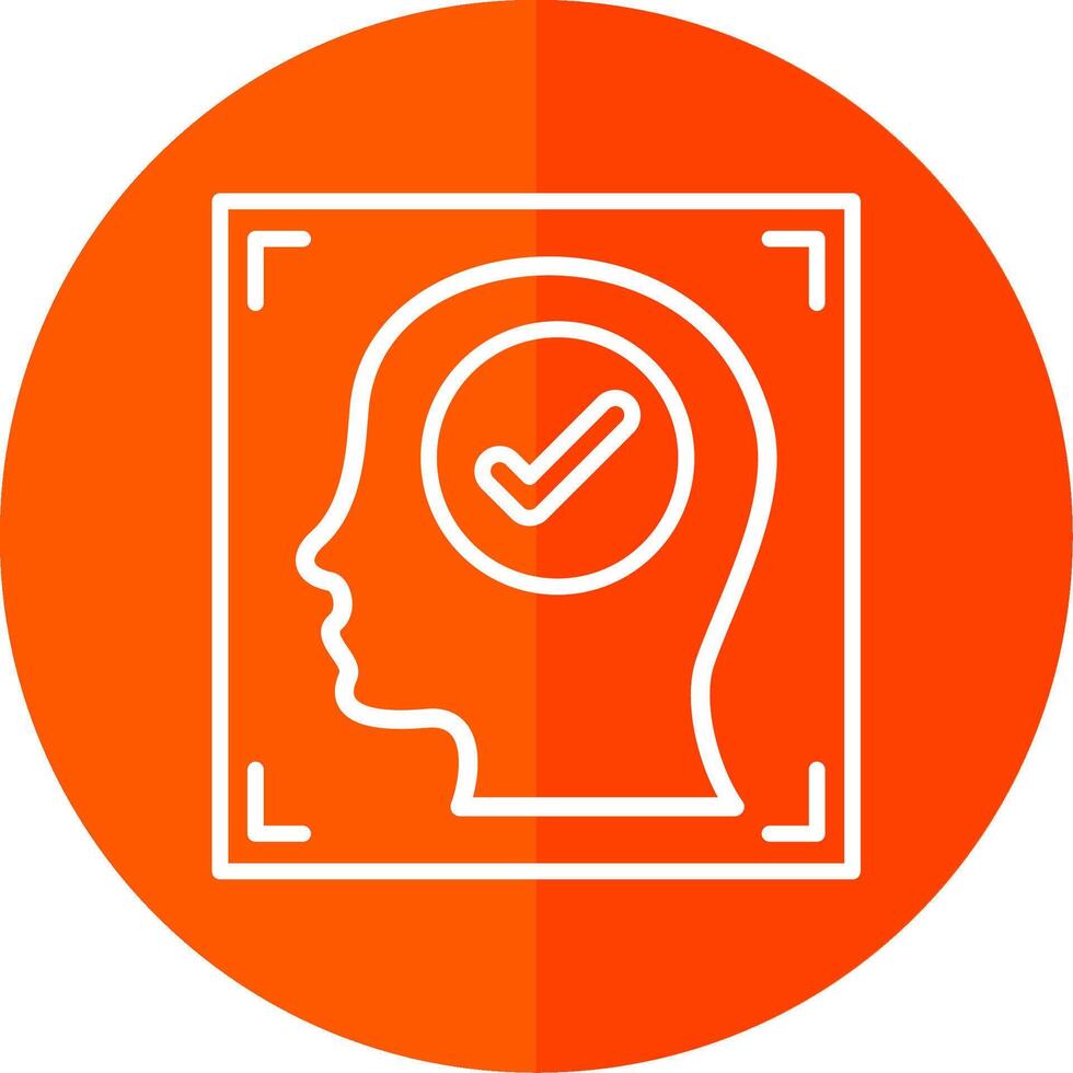 Face Recognition Line Yellow White Icon vector