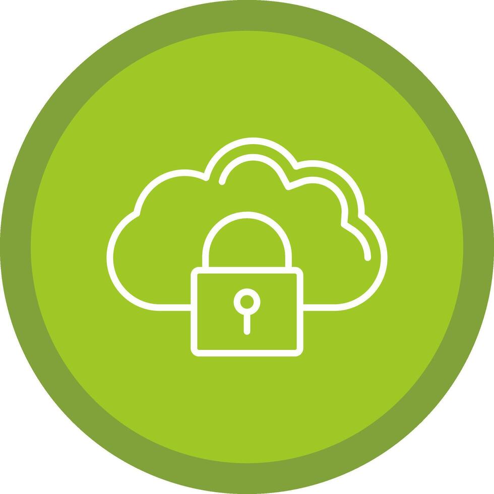 Cloud Security Line Multi Circle Icon vector