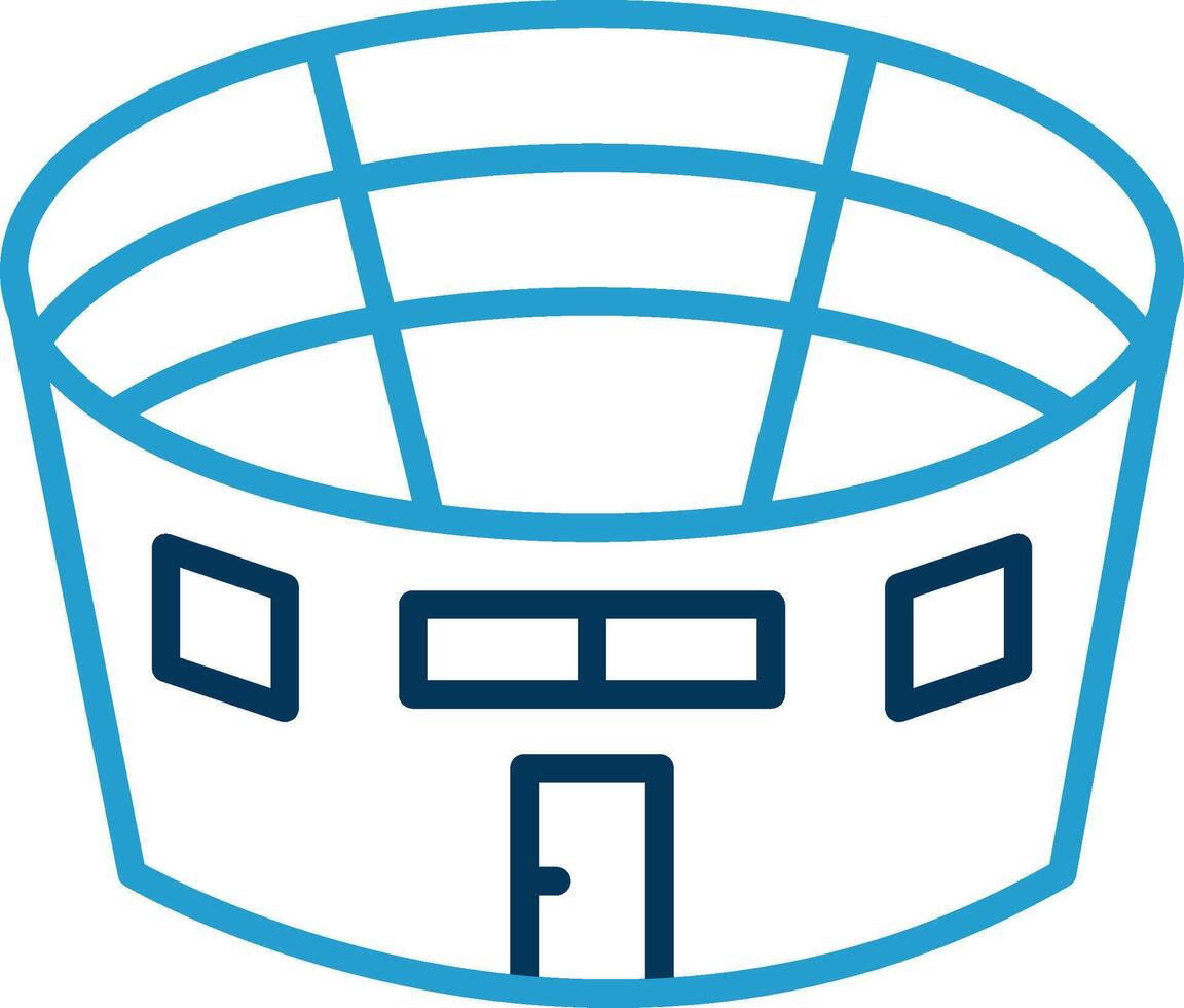 Stadium Line Blue Two Color Icon vector