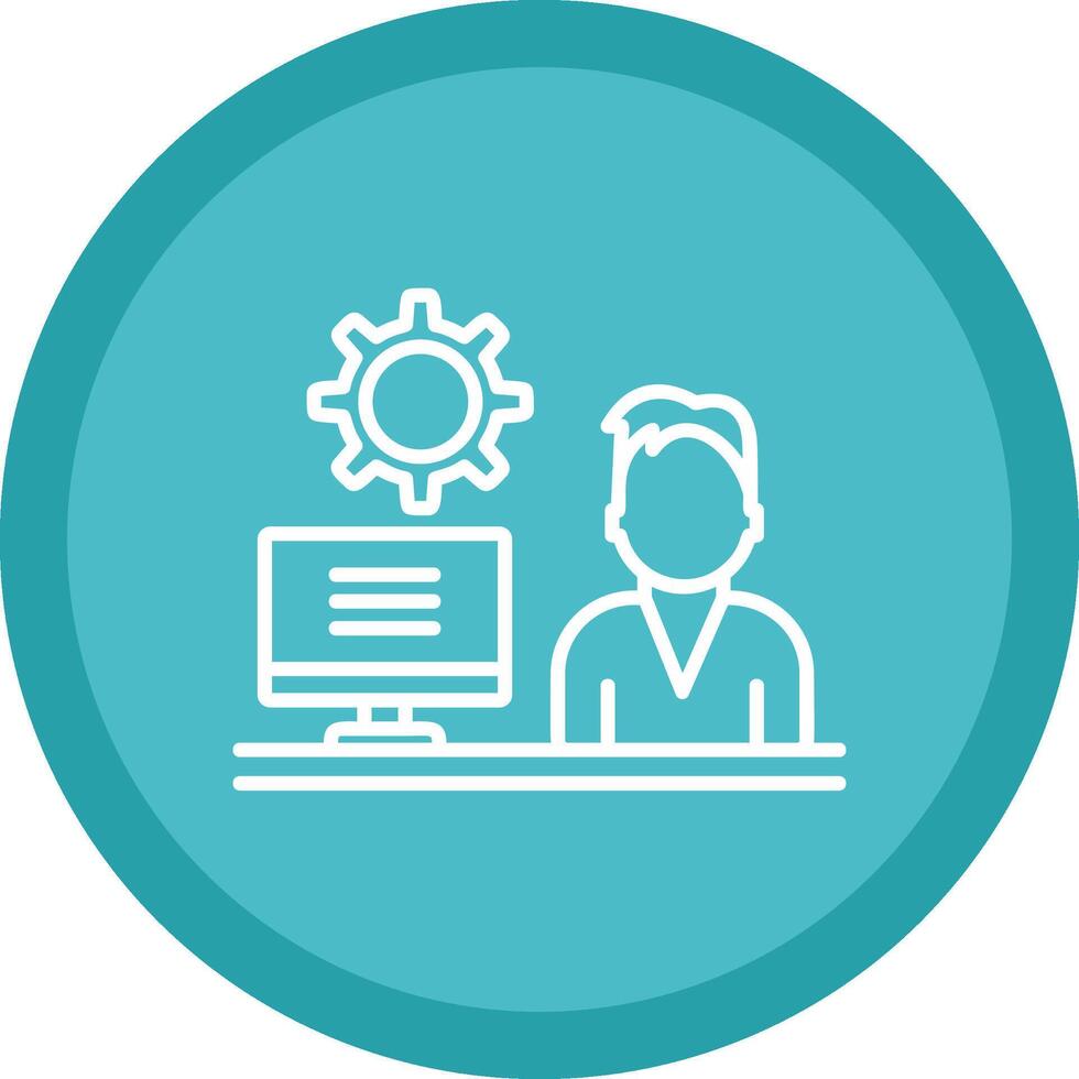 Admin Work Line Multi Circle Icon vector