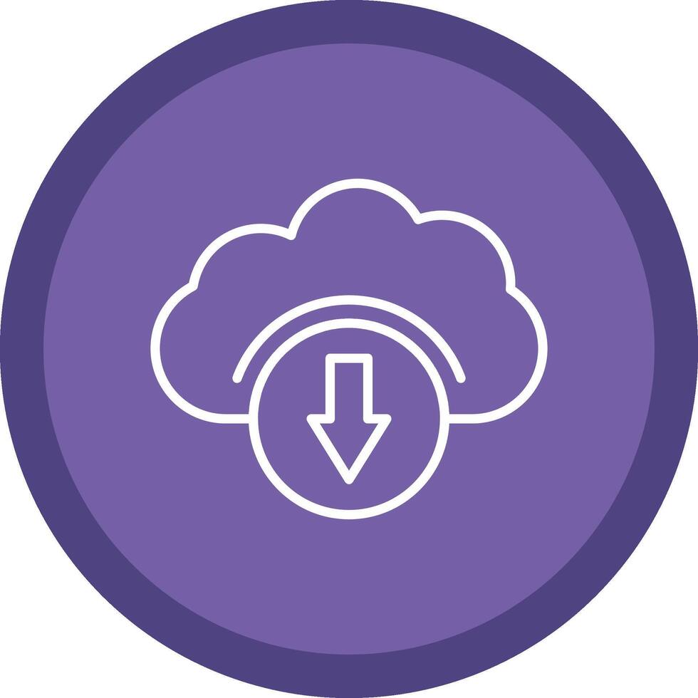Cloud Services Line Multi Circle Icon vector