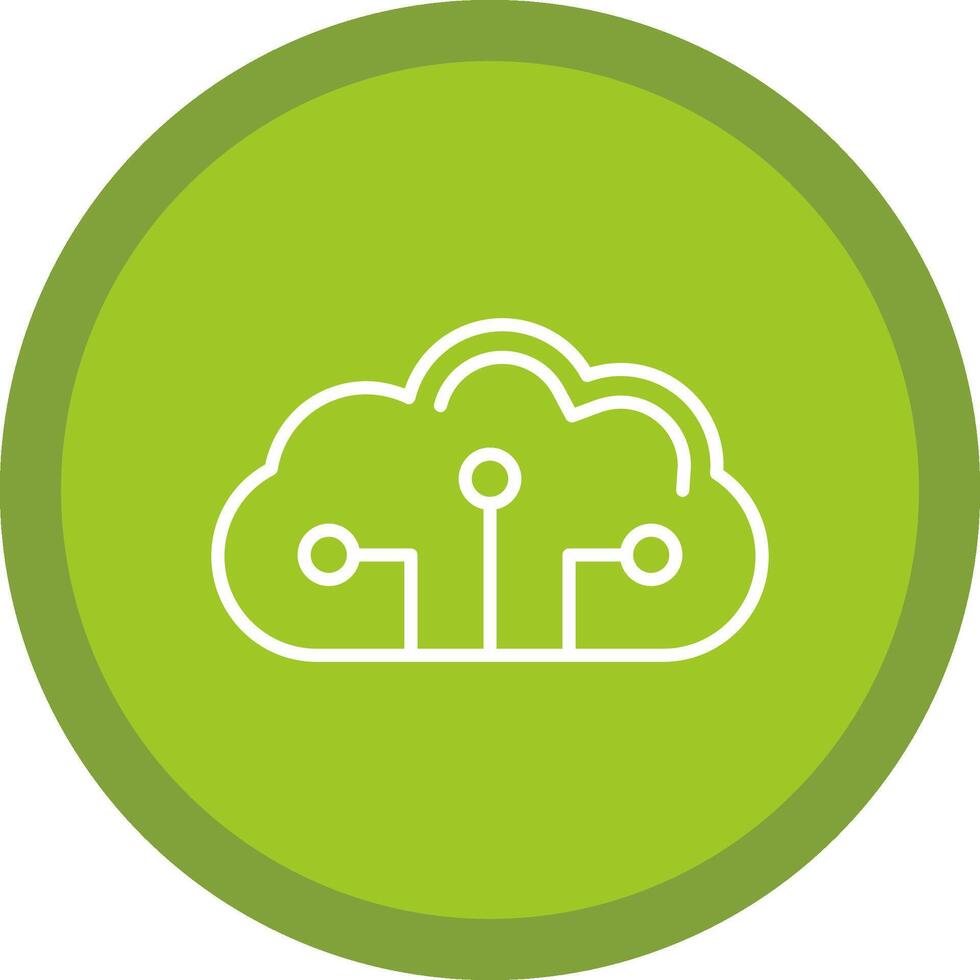 Cloud Circuit Line Multi Circle Icon vector