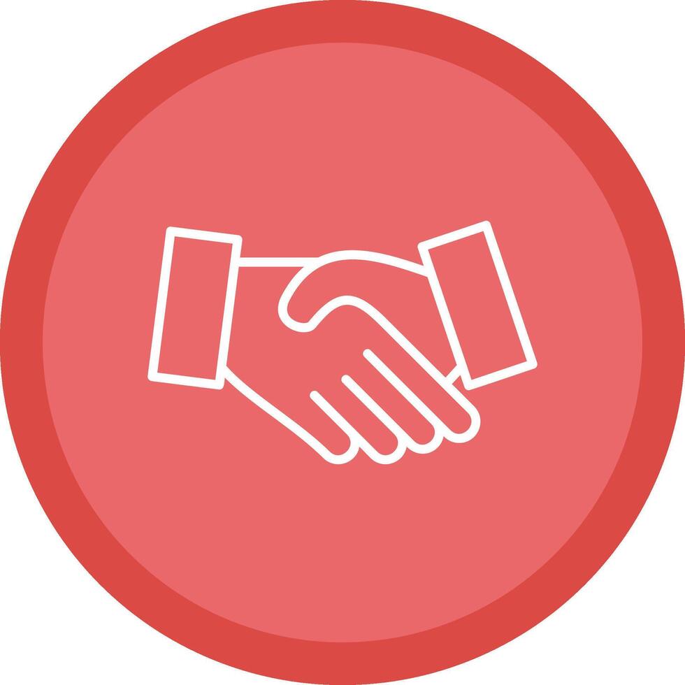 Hand Shake Line Multi Circle Icon vector