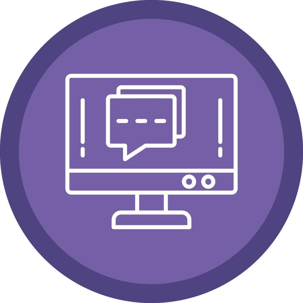 Info Chat Line Multi Circle Icon vector