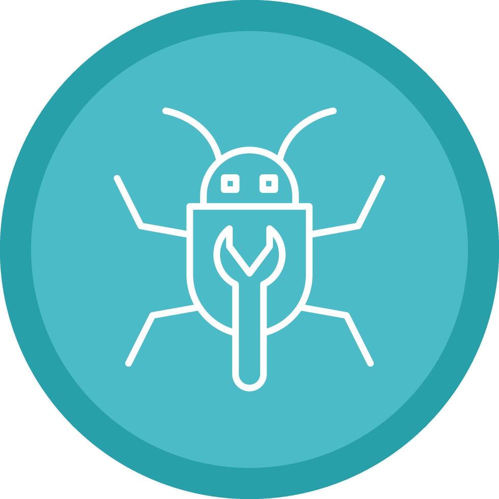 Bug Fixing Line Multi Circle Icon vector