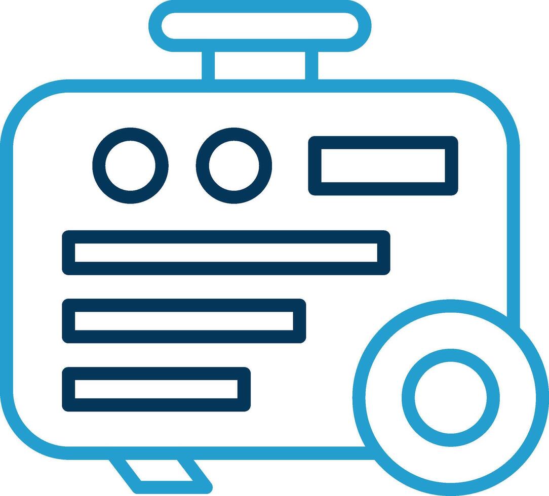 Electric Generator Line Blue Two Color Icon vector