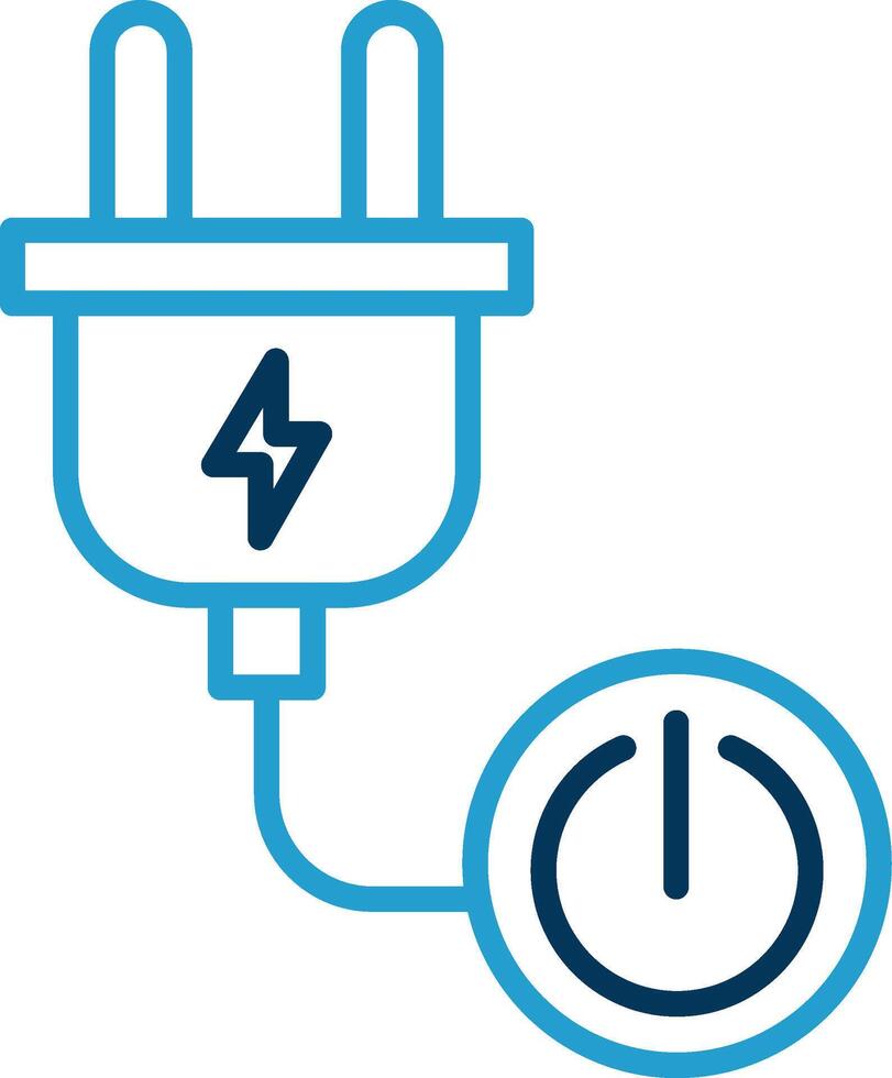 Power Button Line Blue Two Color Icon vector