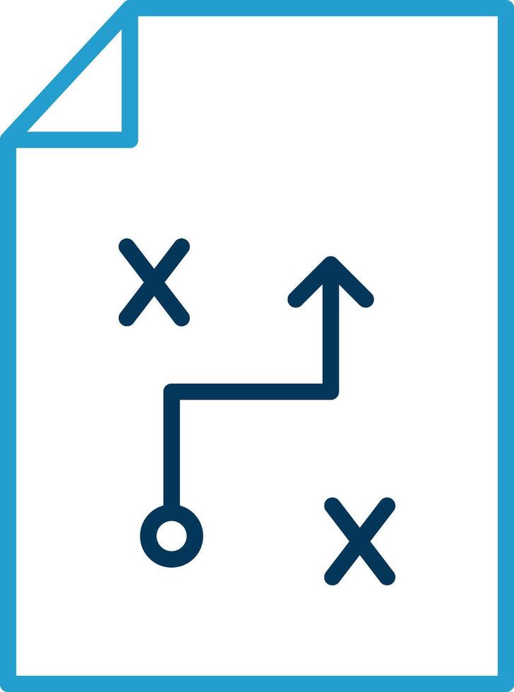 Strategy Line Blue Two Color Icon vector