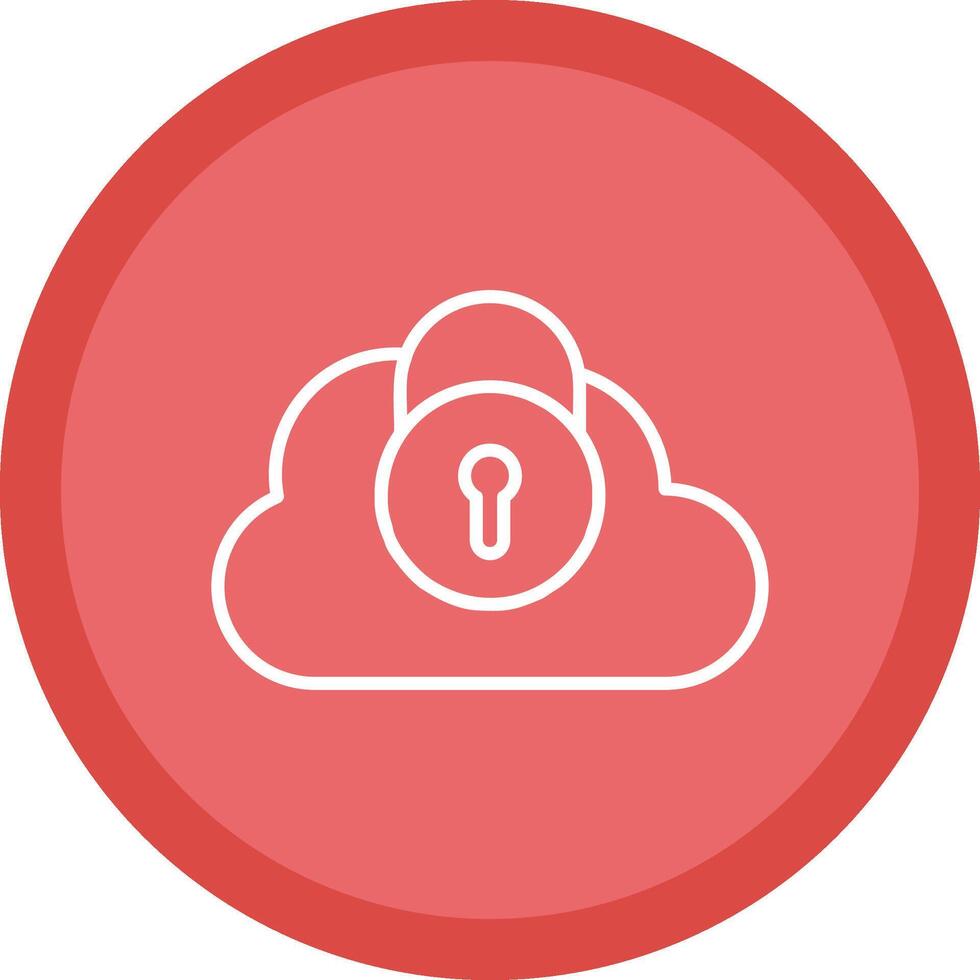 Security Castle Cloud Line Multi Circle Icon vector