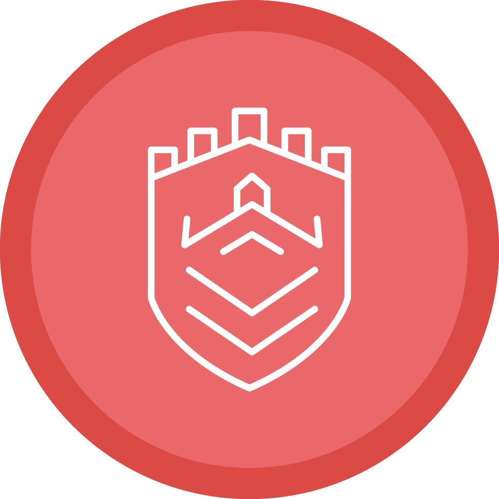Security Castle Tech Line Multi Circle Icon vector