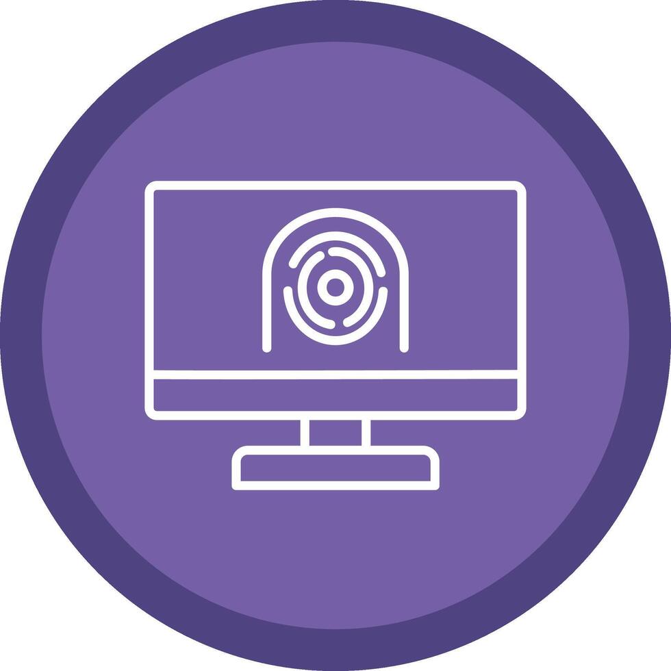 Security Computer Faceprint Line Multi Circle Icon vector