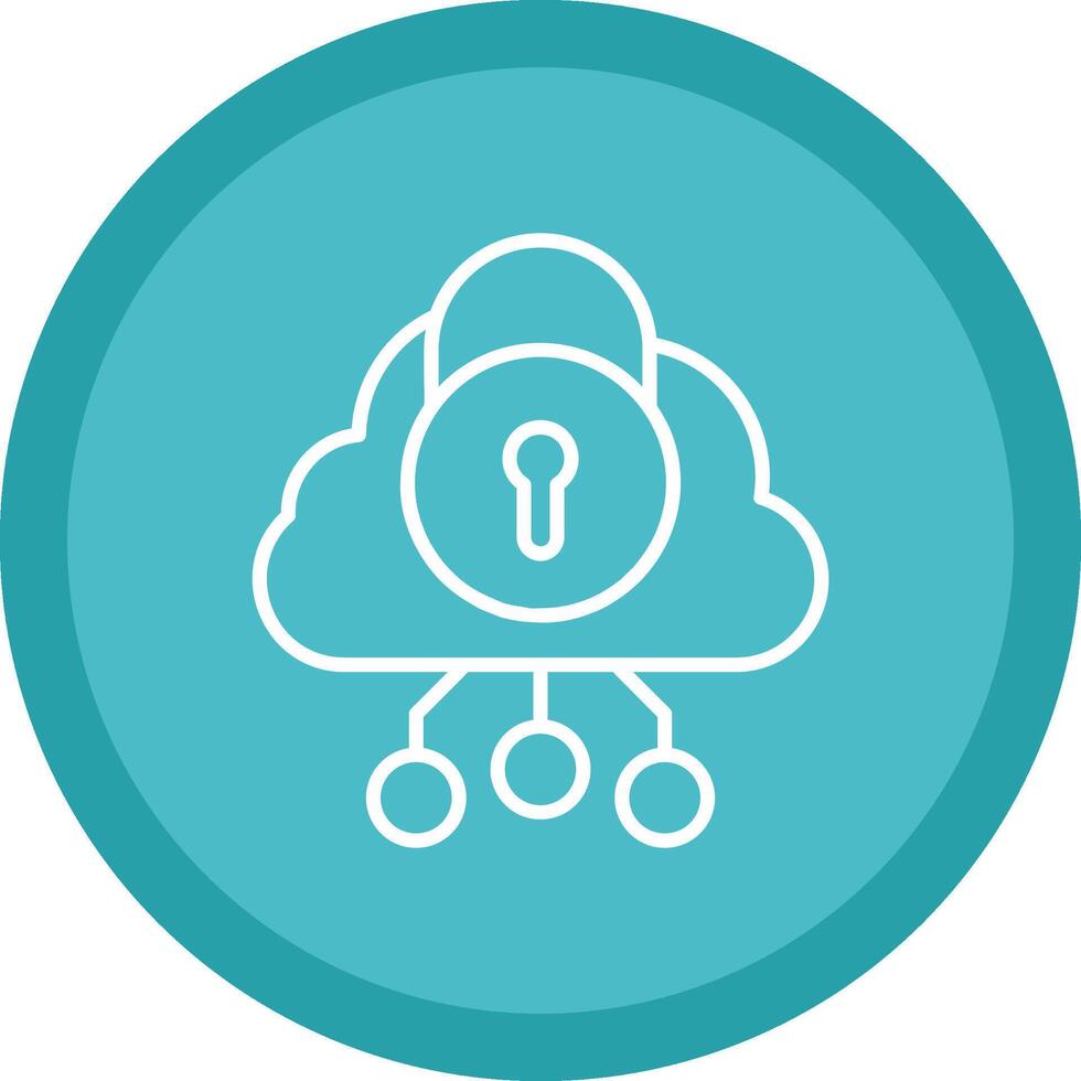 Security Cloud Line Multi Circle Icon vector