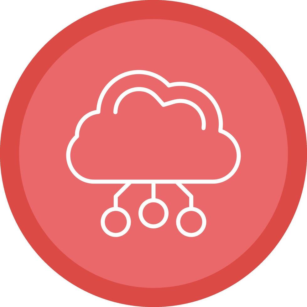 Digital Cloud Line Multi Circle Icon vector