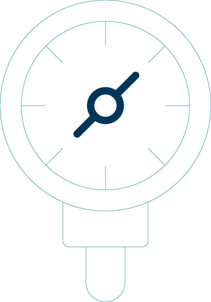 Pressure Gauge Line Blue Two Color Icon vector