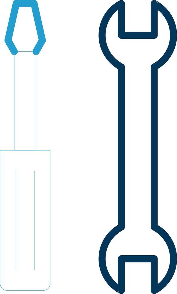 Tools Line Blue Two Color Icon vector